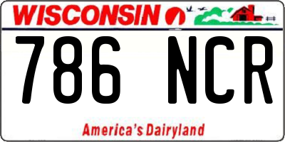 WI license plate 786NCR