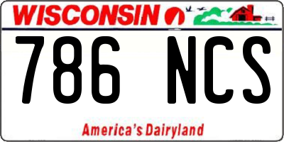 WI license plate 786NCS