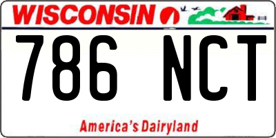 WI license plate 786NCT