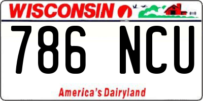 WI license plate 786NCU