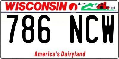WI license plate 786NCW