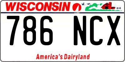 WI license plate 786NCX