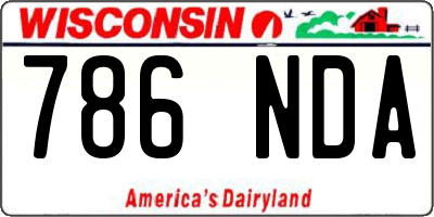 WI license plate 786NDA