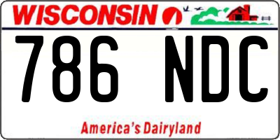 WI license plate 786NDC