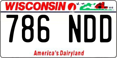 WI license plate 786NDD