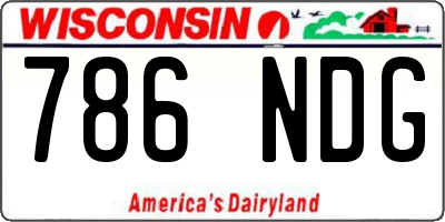 WI license plate 786NDG