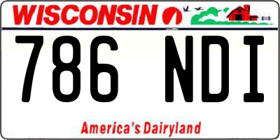 WI license plate 786NDI