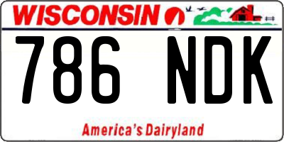WI license plate 786NDK