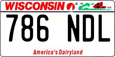 WI license plate 786NDL