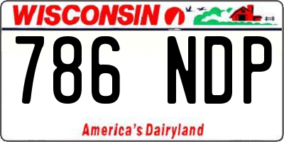 WI license plate 786NDP