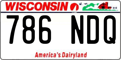 WI license plate 786NDQ