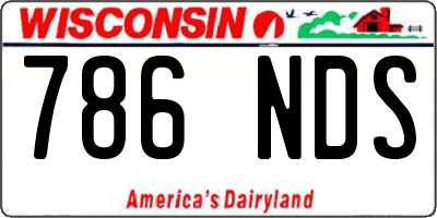 WI license plate 786NDS