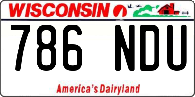 WI license plate 786NDU