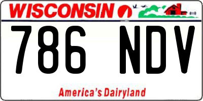 WI license plate 786NDV