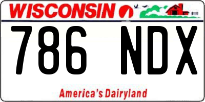 WI license plate 786NDX