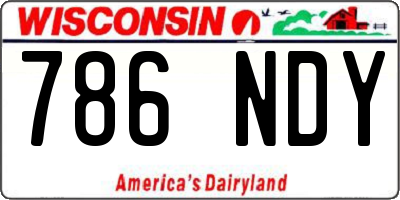 WI license plate 786NDY