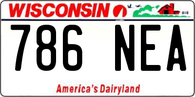WI license plate 786NEA