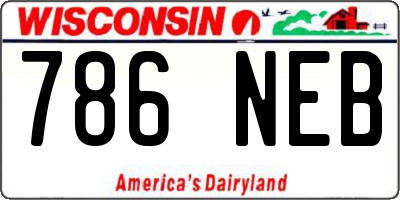 WI license plate 786NEB