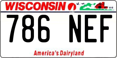WI license plate 786NEF