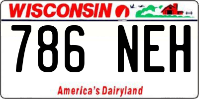 WI license plate 786NEH