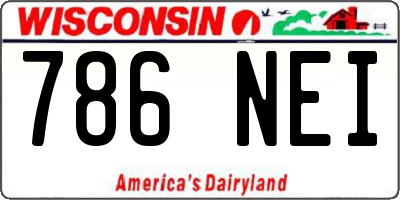 WI license plate 786NEI