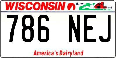 WI license plate 786NEJ