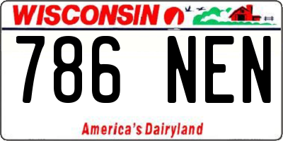 WI license plate 786NEN
