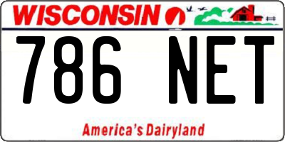 WI license plate 786NET