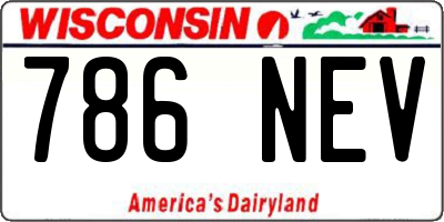 WI license plate 786NEV