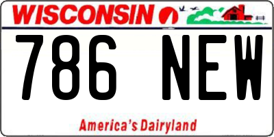 WI license plate 786NEW