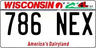 WI license plate 786NEX