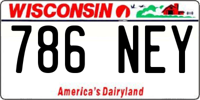 WI license plate 786NEY