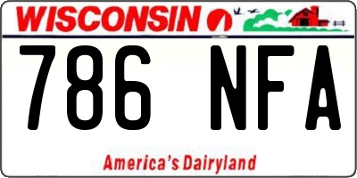 WI license plate 786NFA