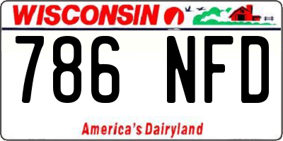 WI license plate 786NFD