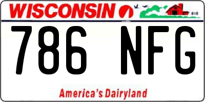 WI license plate 786NFG