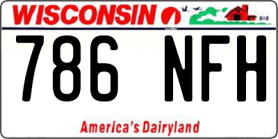 WI license plate 786NFH