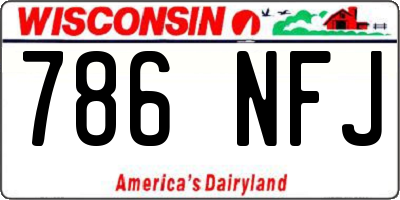 WI license plate 786NFJ