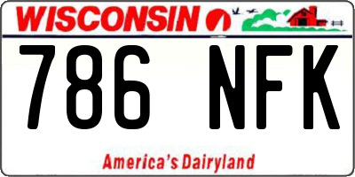 WI license plate 786NFK