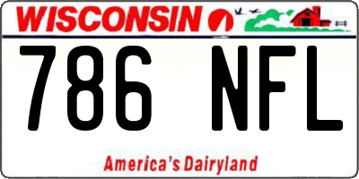 WI license plate 786NFL