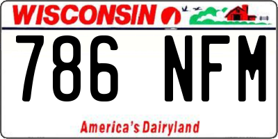 WI license plate 786NFM