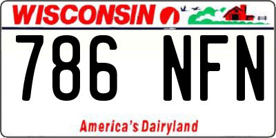 WI license plate 786NFN