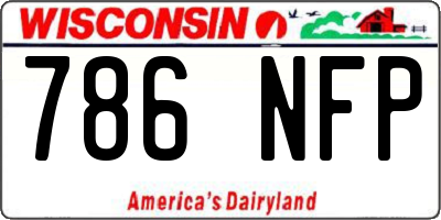WI license plate 786NFP