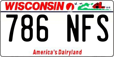 WI license plate 786NFS