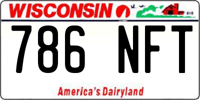 WI license plate 786NFT