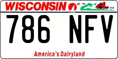 WI license plate 786NFV