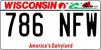 WI license plate 786NFW
