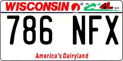 WI license plate 786NFX