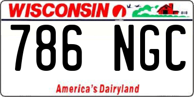 WI license plate 786NGC