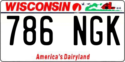 WI license plate 786NGK