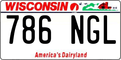 WI license plate 786NGL